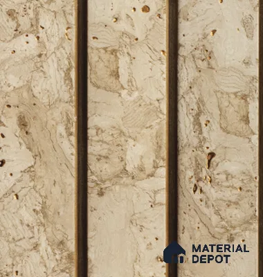 Beige Stone Louver PN 00832 9.5 ft x 4.7 inch Charcoal Panel - 12 mm | Suitable for Feature Wall, TV Unit & Living Room | Width is Subjected to 5% Variation