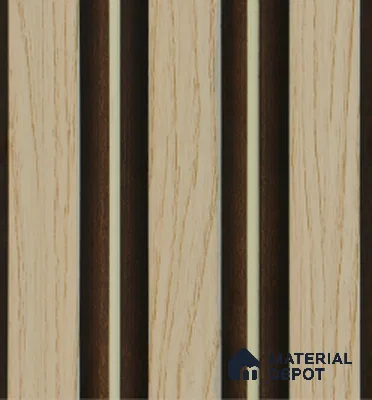 Beige Wooden Louver PN 04618 8 ft x 4.7 inch Charcoal Panel - 12 mm | Suitable for Feature Wall, TV Unit & Living Room | Width is Subjected to 5% Variation