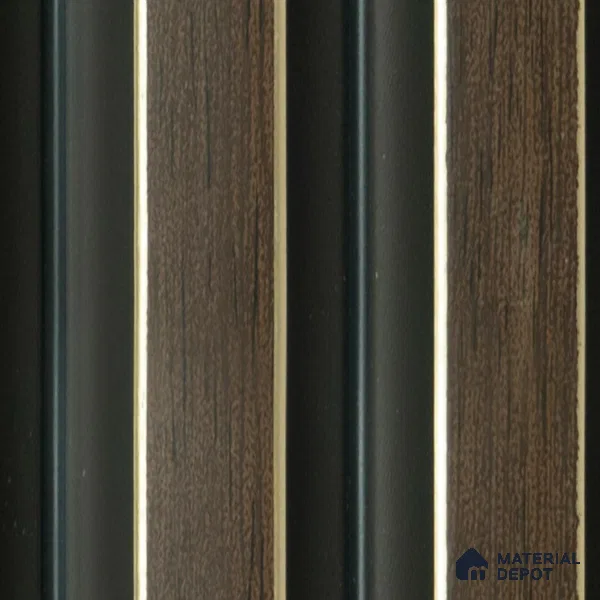 Brown Wooden Louver PN 04621 9.5 ft x 4.7 inch Charcoal Panel - 12 mm | Suitable for Feature Wall, TV Unit & Living Room | Width is Subjected to 5% Variation