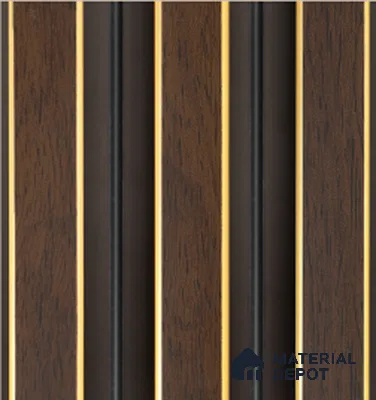 Brown Wooden Louver PN 04621 9.5 ft x 4.7 inch Charcoal Panel - 12 mm | Suitable for Feature Wall, TV Unit & Living Room | Width is Subjected to 5% Variation