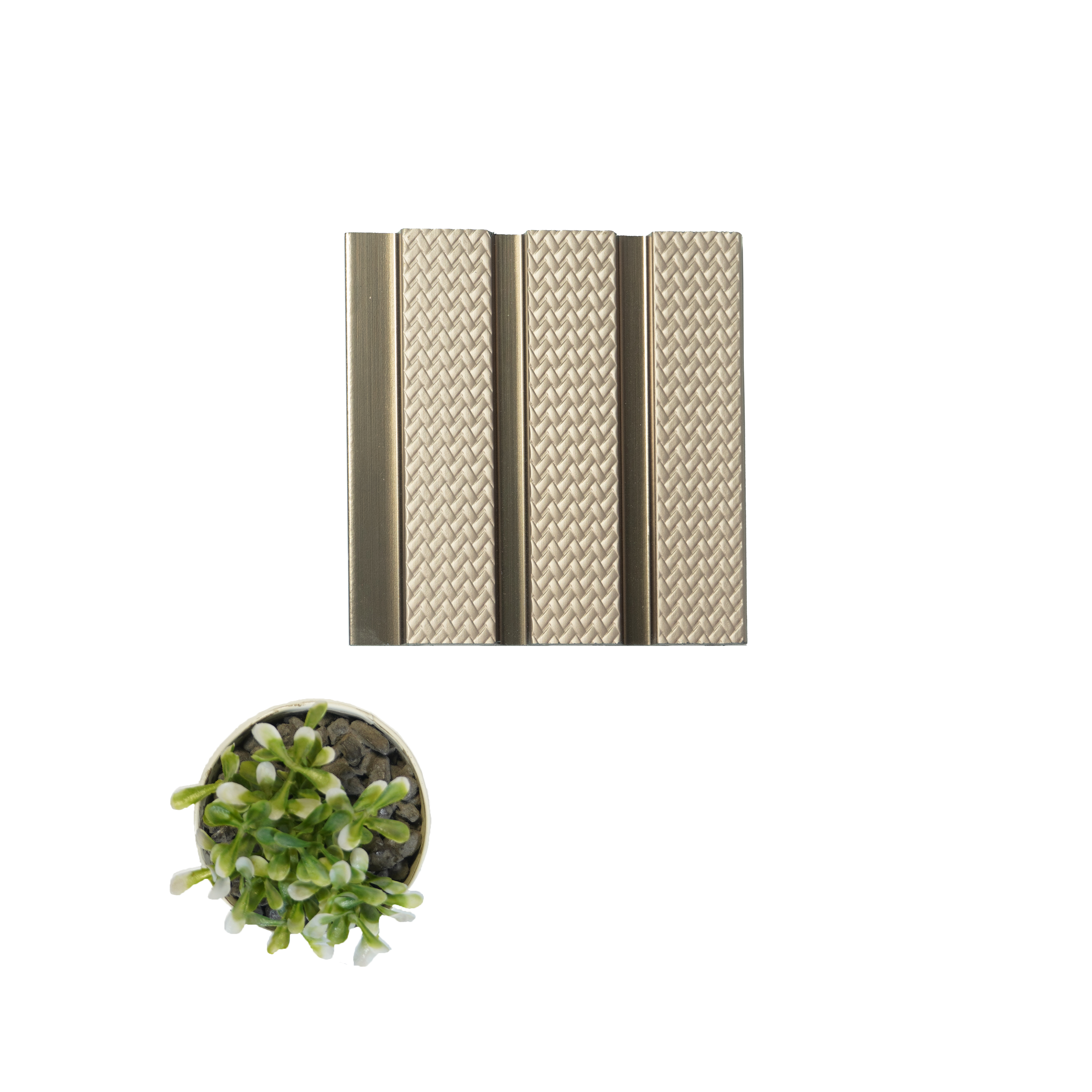 Brown Patterned Louver PN 04623 9.5 ft x 4.7 inch Charcoal Panel - 12 mm | Suitable for Feature Wall, TV Unit & Living Room | Width is Subjected to 5% Variation