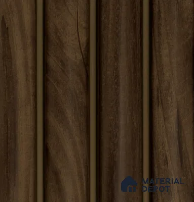 Brown Wooden Louver PN 04633 9.5 ft x 4.7 inch Charcoal Panel - 12 mm | Suitable for Feature Wall, TV Unit & Living Room | Width is Subjected to 5% Variation