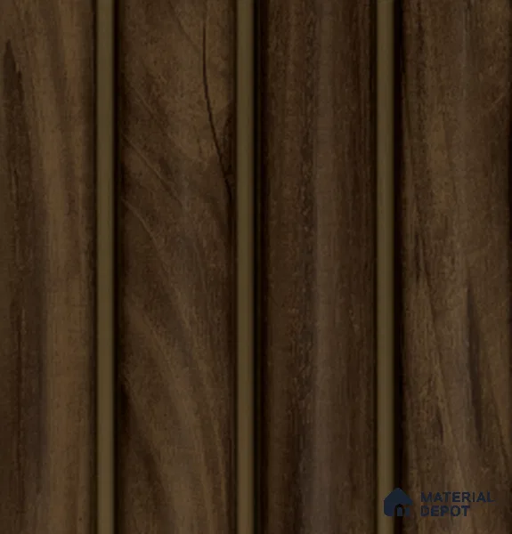 Brown Wooden Louver PN 04633 9.5 ft x 4.7 inch Charcoal Panel - 12 mm | Suitable for Feature Wall, TV Unit & Living Room | Width is Subjected to 5% Variation