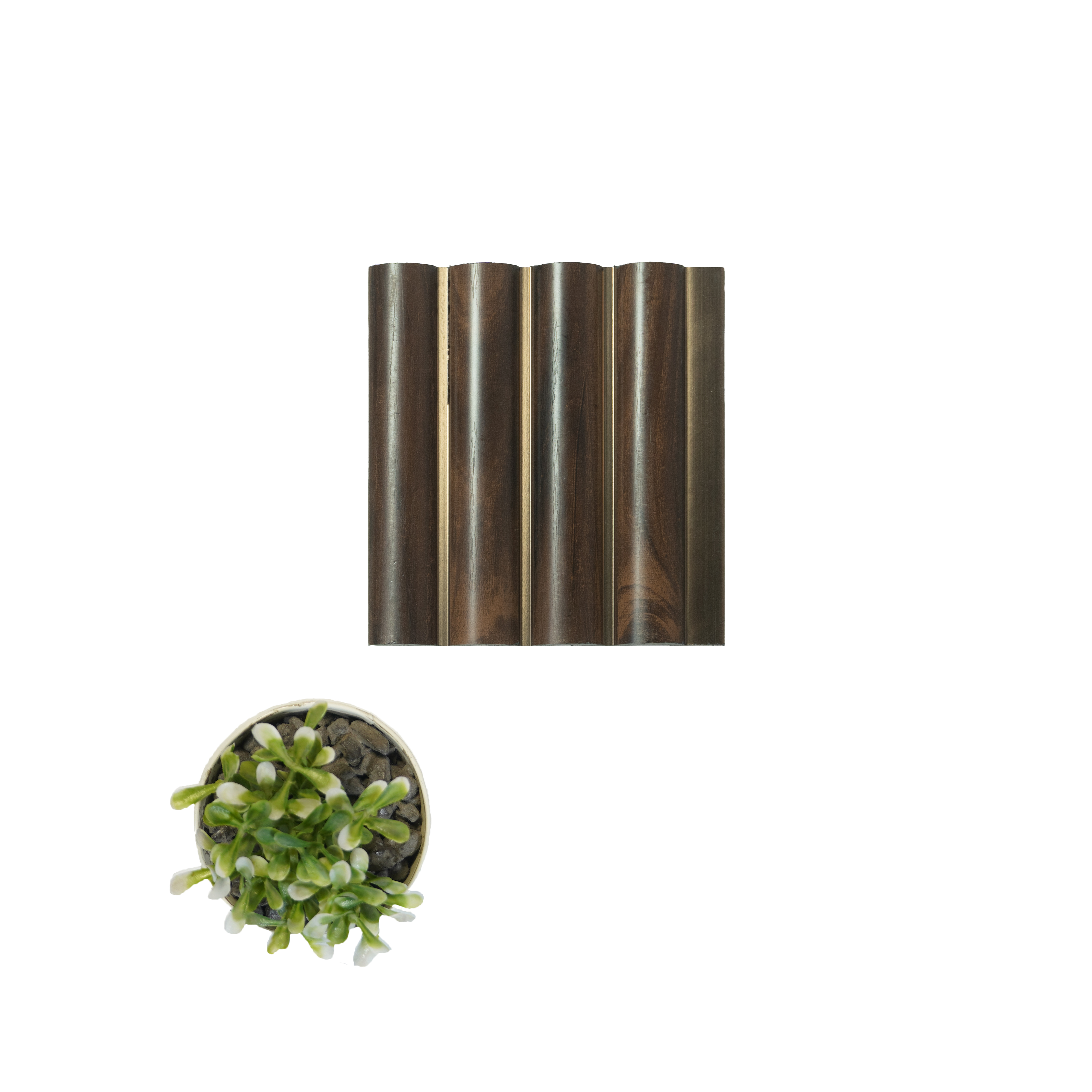 Brown Wooden Louver PN 04633 9.5 ft x 4.7 inch Charcoal Panel - 12 mm | Suitable for Feature Wall, TV Unit & Living Room | Width is Subjected to 5% Variation