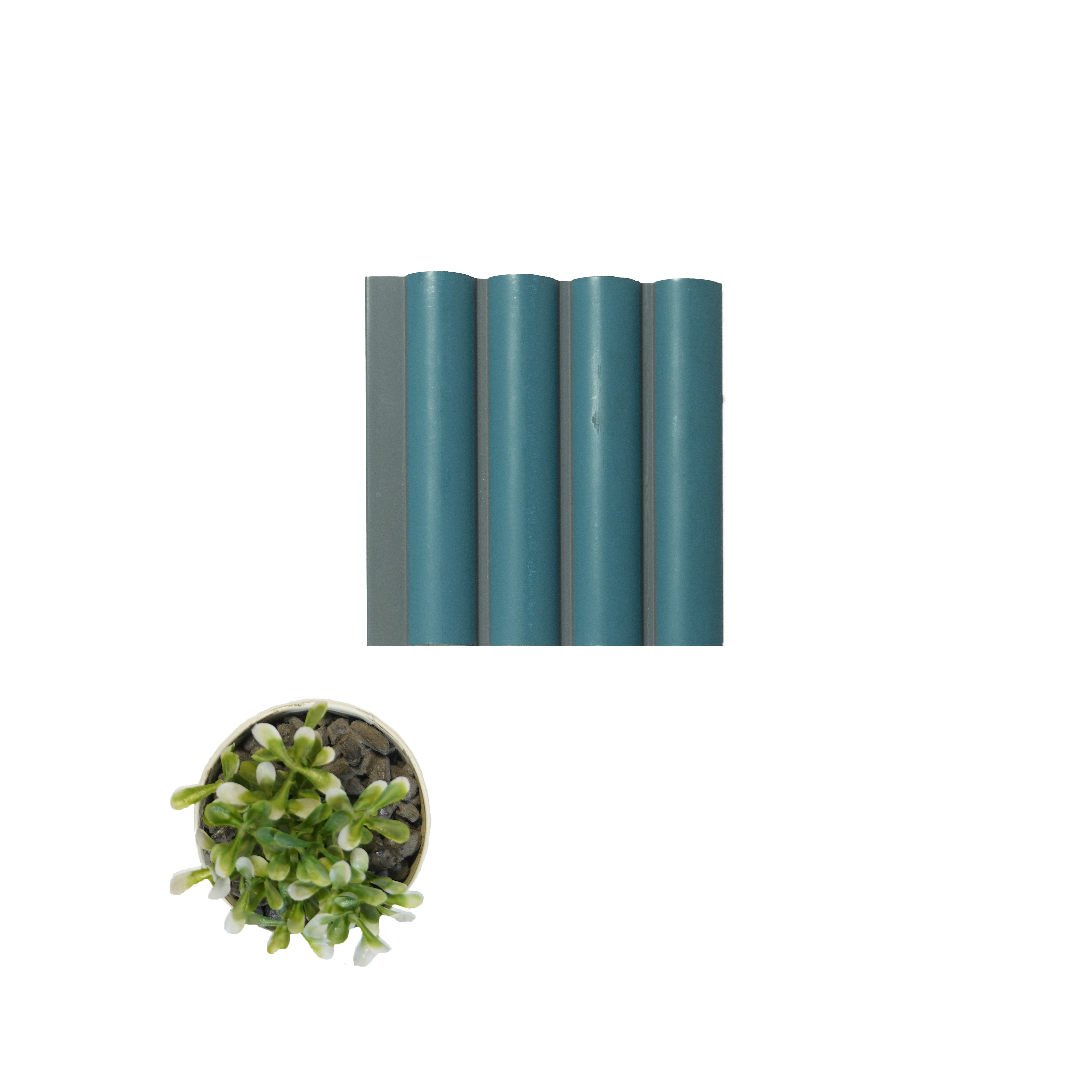 Blue Plain Colour Louver PN 04640 8 ft x 4.7 inch Charcoal Panel - 12 mm | Suitable for Feature Wall, TV Unit & Living Room | Width is Subjected to 5% Variation