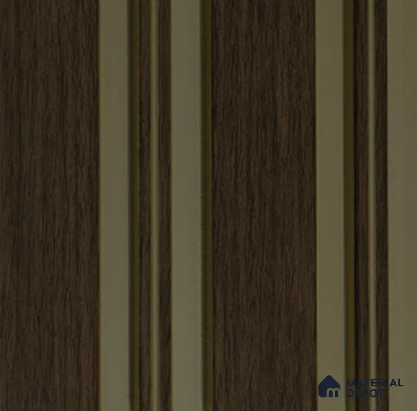 Brown Wooden Louver PN 04636 9.5 ft x 4.7 inch Charcoal Panel - 12 mm | Suitable for Feature Wall, TV Unit & Living Room | Width is Subjected to 5% Variation