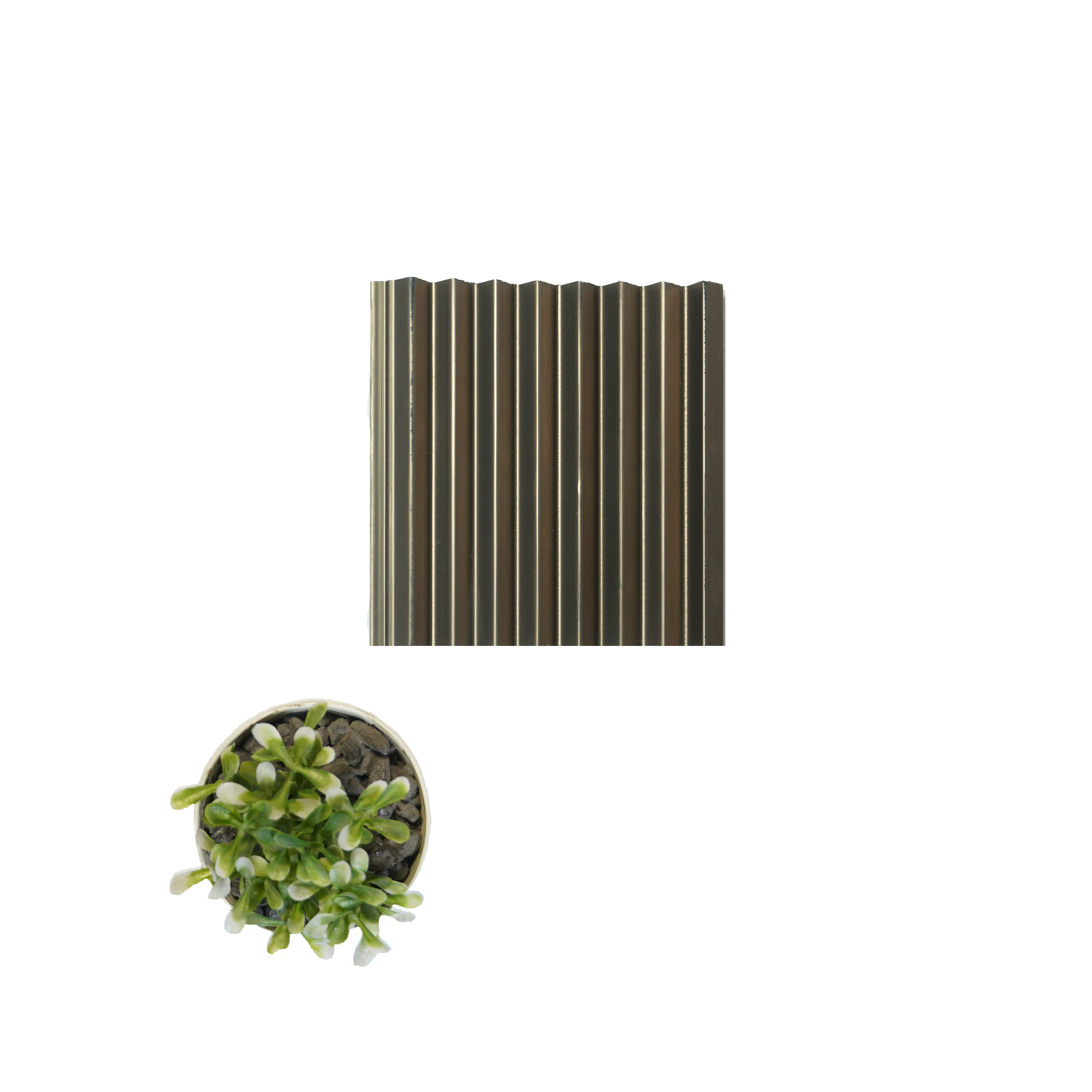 Brown Plain Colour Louver PN 04641 9.5 ft x 4.7 inch Charcoal Panel - 12 mm | Suitable for Feature Wall, TV Unit & Living Room | Width is Subjected to 5% Variation