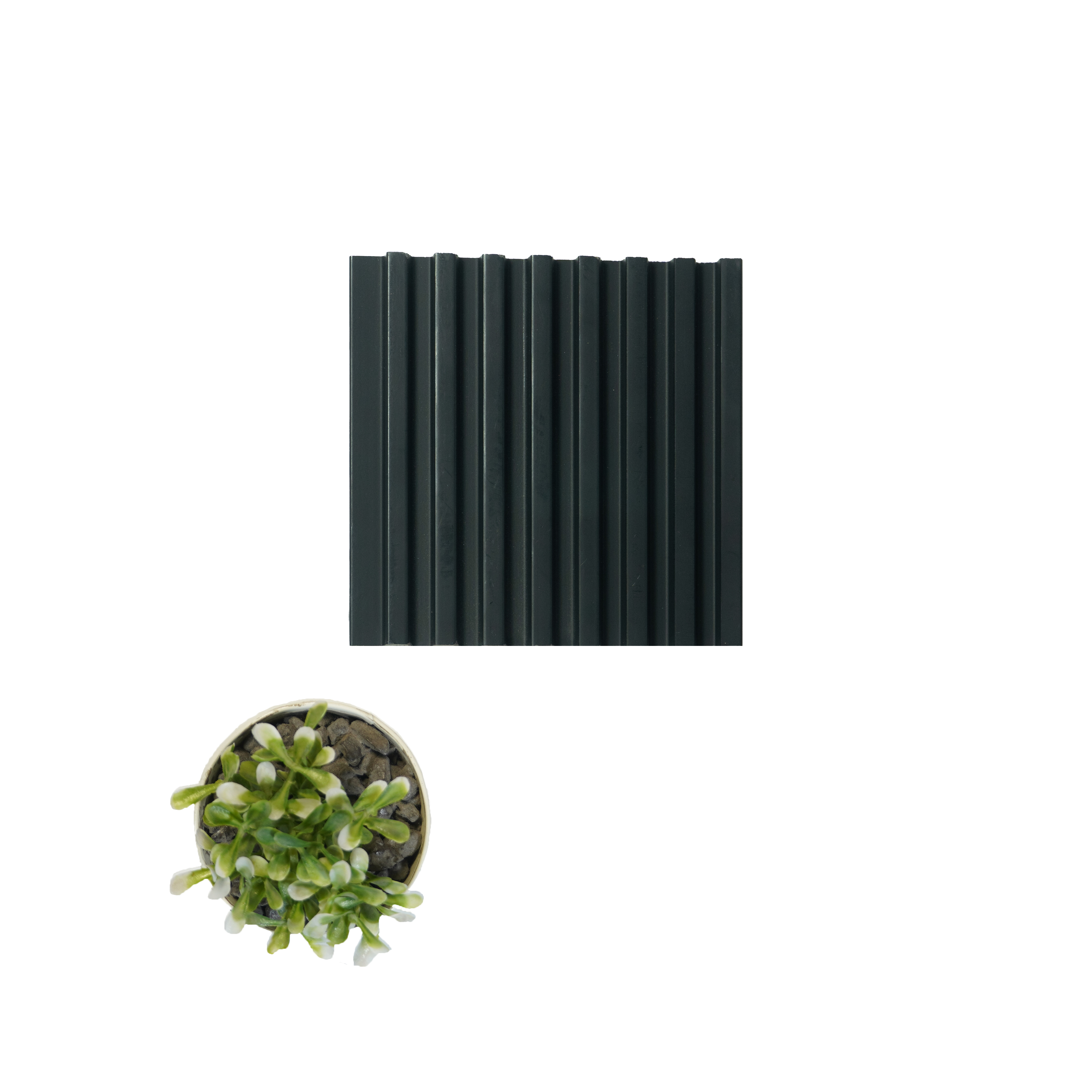 Black Plain Colour Louver PN 04880 9.5 ft x 4.7 inch Charcoal Panel - 12 mm | Suitable for Feature Wall, TV Unit & Living Room | Width is Subjected to 5% Variation