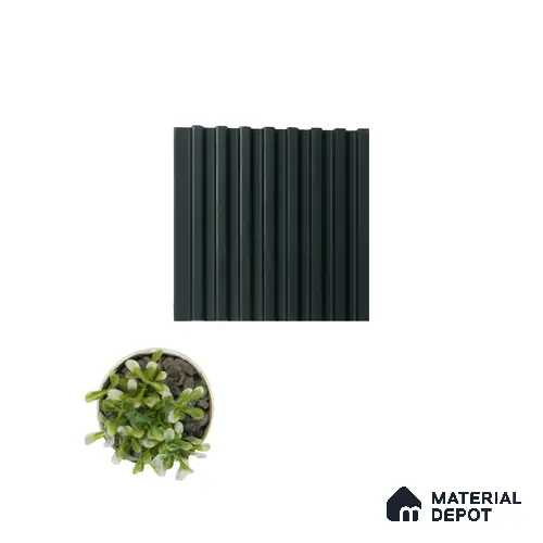 Black Plain Colour Louver PN 04880 9.5 ft x 4.7 inch Charcoal Panel - 12 mm | Suitable for Feature Wall, TV Unit & Living Room | Width is Subjected to 5% Variation