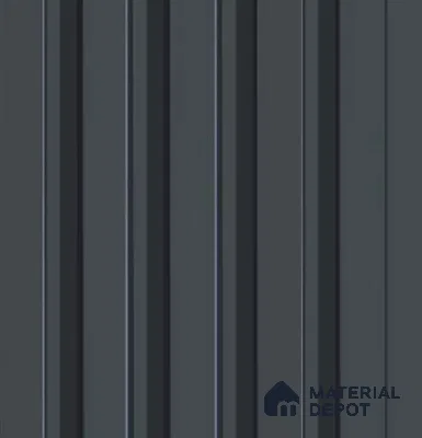 Grey Plain Colour Louver PN 04886 9.5 ft x 4.7 inch Charcoal Panel - 12 mm | Suitable for Feature Wall, TV Unit & Living Room | Width is Subjected to 5% Variation