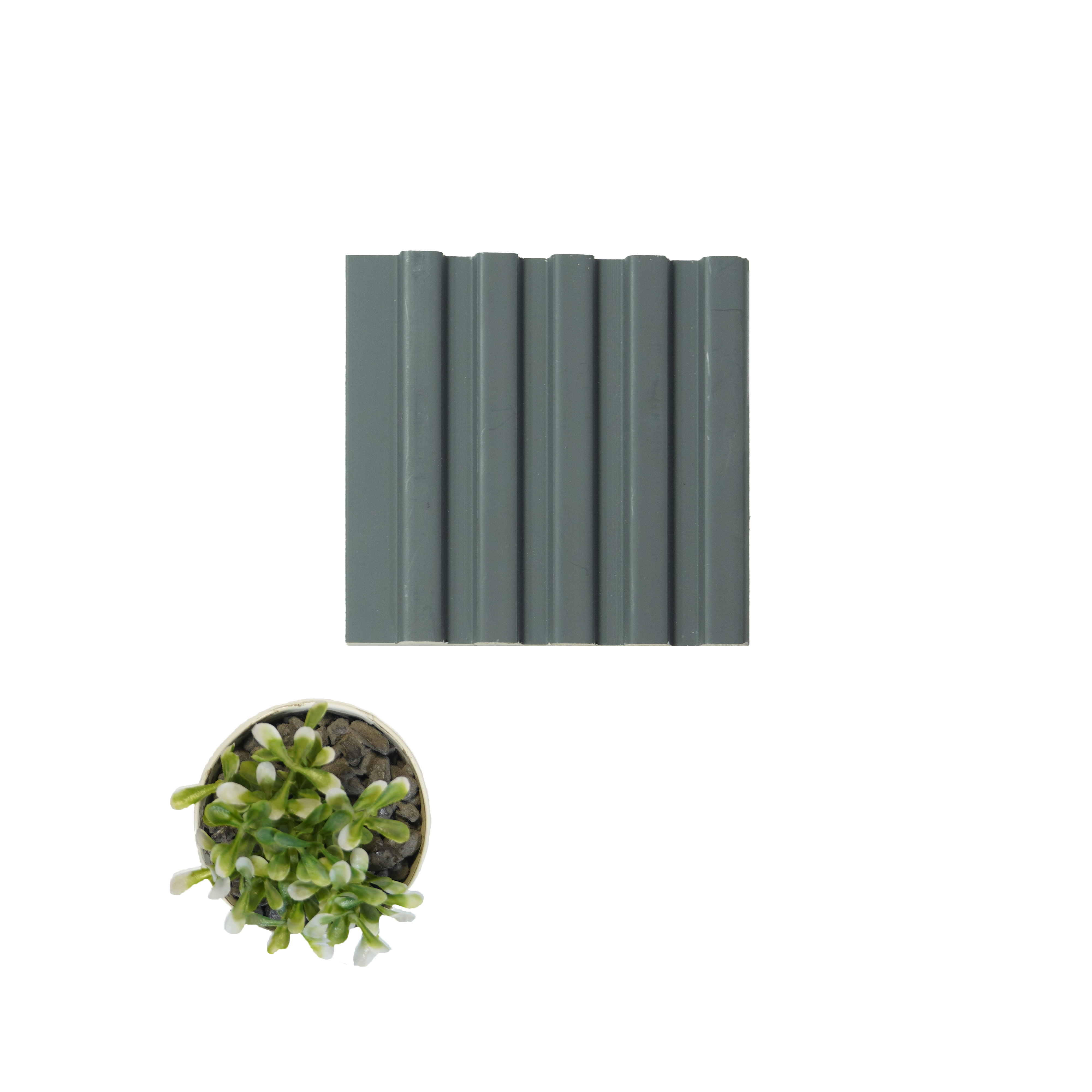 Grey Plain Colour Louver PN 04886 9.5 ft x 4.7 inch Charcoal Panel - 12 mm | Suitable for Feature Wall, TV Unit & Living Room | Width is Subjected to 5% Variation