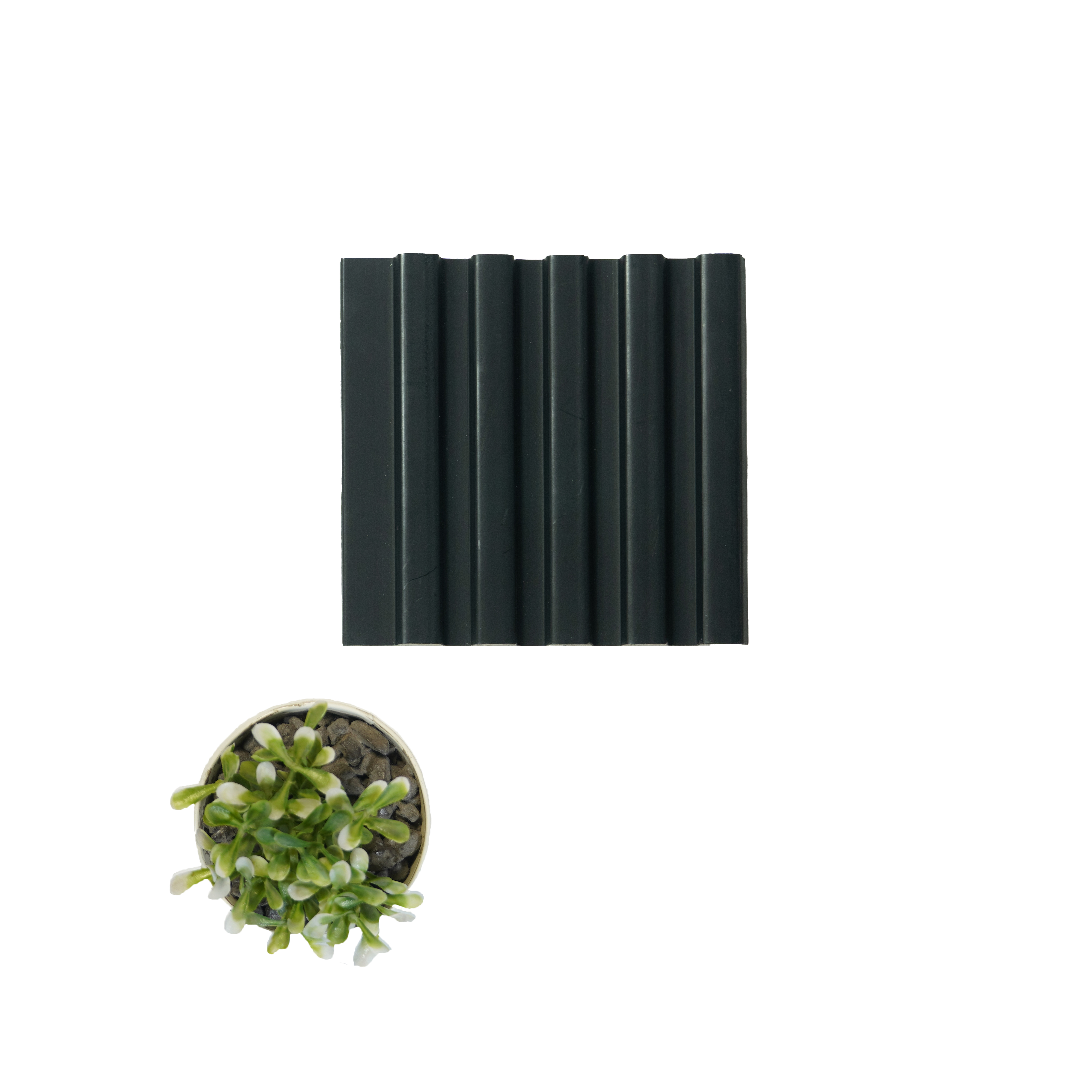 Black Plain Colour Louver PN 04887 9.5 ft x 4.7 inch Charcoal Panel - 12 mm | Suitable for Feature Wall, TV Unit & Living Room | Width is Subjected to 5% Variation