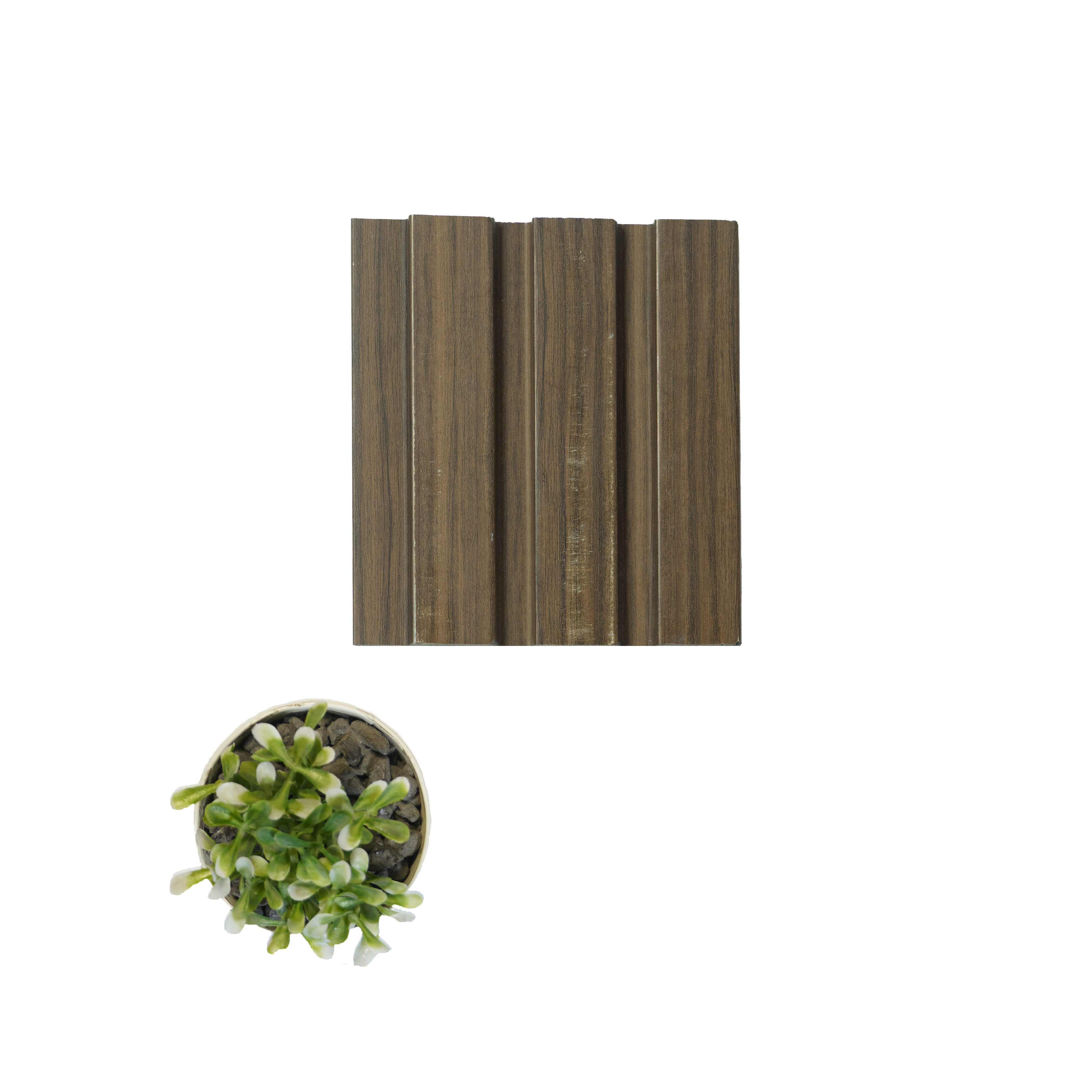 Brown Wooden Louver PN 04606 9.5 ft x 4.9 inch Charcoal Panel - 12 mm | Suitable for Feature Wall, TV Unit & Living Room | Width is Subjected to 5% Variation