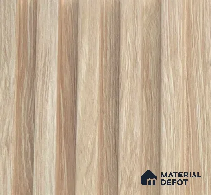 Brown Wooden Louver PN 06273 9.5 ft x 4.7 inch Charcoal Panel - 12 mm | Suitable for Feature Wall, TV Unit & Living Room | Width is Subjected to 5% Variation