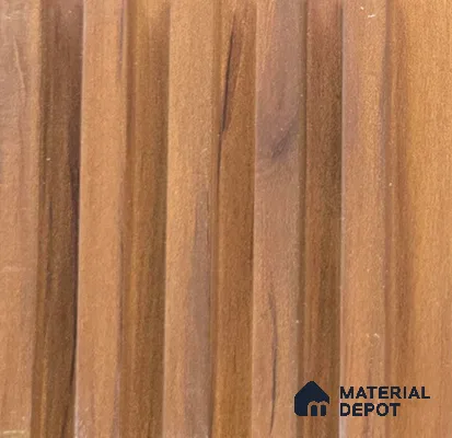 Brown Wooden Louver PN 06265 B 9.5 ft x 4.7 inch Charcoal Panel - 12 mm | Suitable for Feature Wall, TV Unit & Living Room | Width is Subjected to 5% Variation