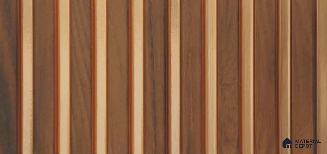 Brown Wooden Louver PN 06171 9.5 ft x 7.8 inch Charcoal Panel - 12 mm | Suitable for Feature Wall, TV Unit & Living Room | Width is Subjected to 5% Variation