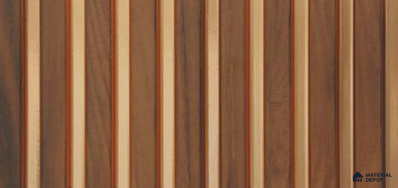 Brown Wooden Louver PN 06171 9.5 ft x 7.8 inch Charcoal Panel - 12 mm | Suitable for Feature Wall, TV Unit & Living Room | Width is Subjected to 5% Variation