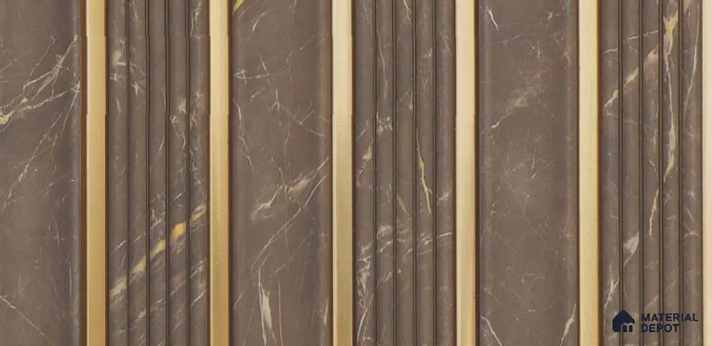 Brown Marble Louver PN 06294 9.5 ft x 9.4 inch Charcoal Panel - 12 mm | Suitable for Feature Wall, TV Unit & Living Room | Width is Subjected to 5% Variation