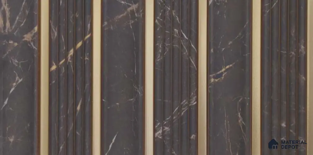Black Marble Louver PN 06295 9.5 ft x 9.4 inch Charcoal Panel - 12 mm | Suitable for Feature Wall, TV Unit & Living Room | Width is Subjected to 5% Variation