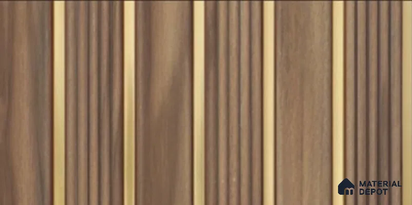 Brown Wooden Look Charcoal Louver/Panel 8 ft x 4.7 inch - 12 mm | Ideal for Living Room, TV Unit, Bedroom, Feature Wall, Office | PN 06296 | Width is Subjected to 5% Variation