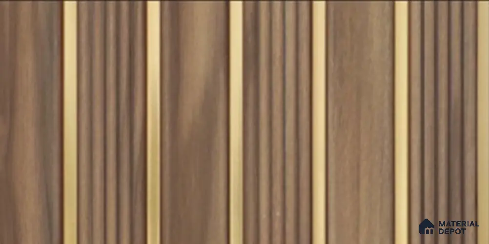 Brown Wooden Look Charcoal Louver/Panel 8 ft x 4.7 inch - 12 mm | Ideal for Living Room, TV Unit, Bedroom, Feature Wall, Office | PN 06296 | Width is Subjected to 5% Variation