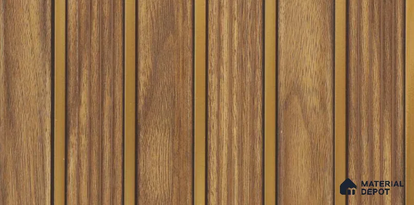 Brown Wooden Louver PN 06300 9.5 ft x 9.4 inch Charcoal Panel - 12 mm | Suitable for Feature Wall, TV Unit & Living Room | Width is Subjected to 5% Variation