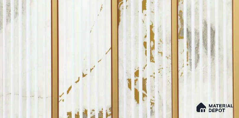 White Marble Louver PN 06302 9.5 ft x 9.4 inch Charcoal Panel - 12 mm | Suitable for Feature Wall, TV Unit & Living Room | Width is Subjected to 5% Variation