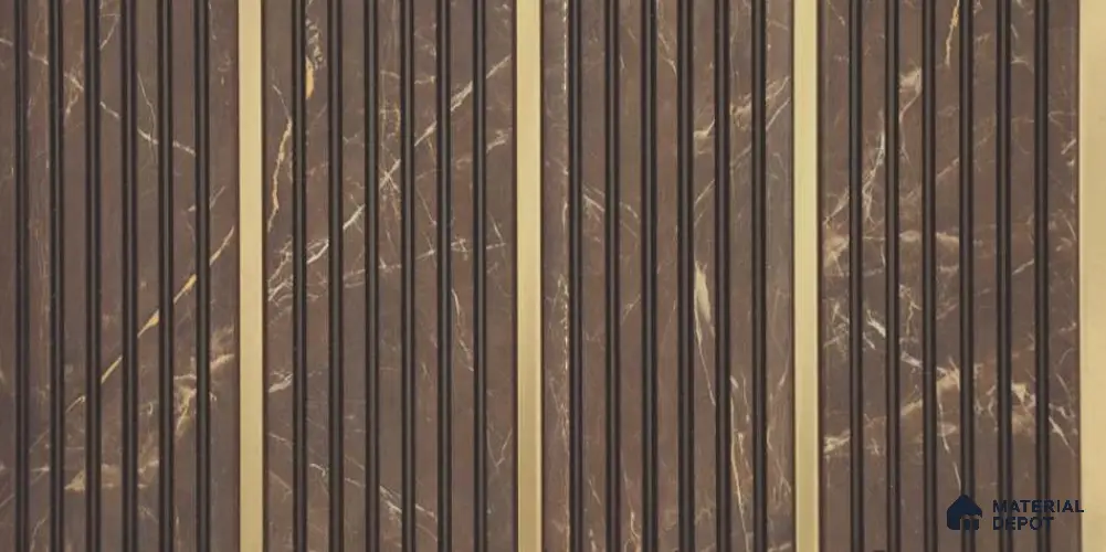Brown Marble Louver PN 06303 9.5 ft x 4.7 inch Charcoal Panel - 12 mm | Suitable for Feature Wall, TV Unit & Living Room | Width is Subjected to 5% Variation