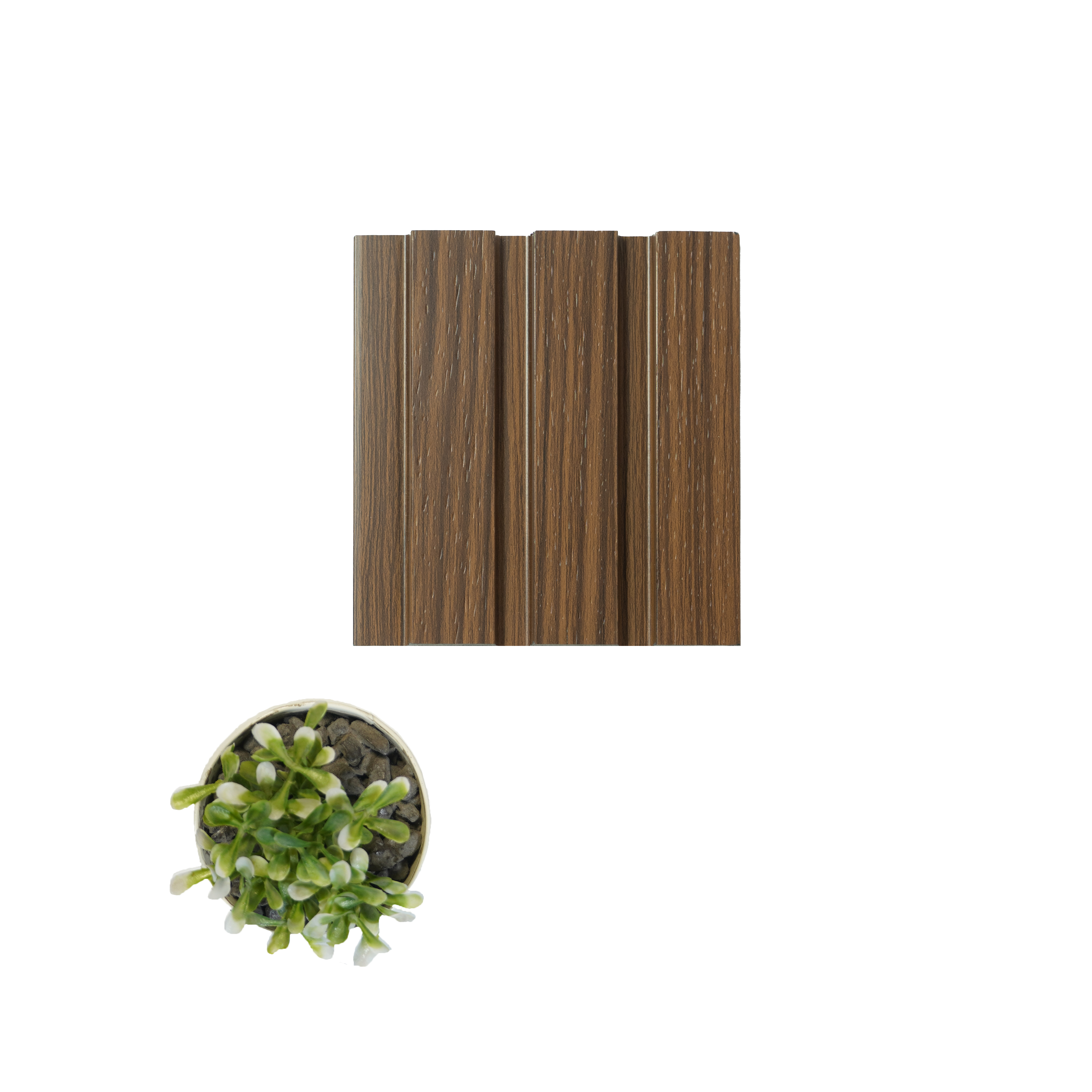 Brown Wooden Louver PN 00819 9.5 ft x 4.7 inch Charcoal Panel - 12 mm | Suitable for Feature Wall, TV Unit & Living Room | Width is Subjected to 5% Variation