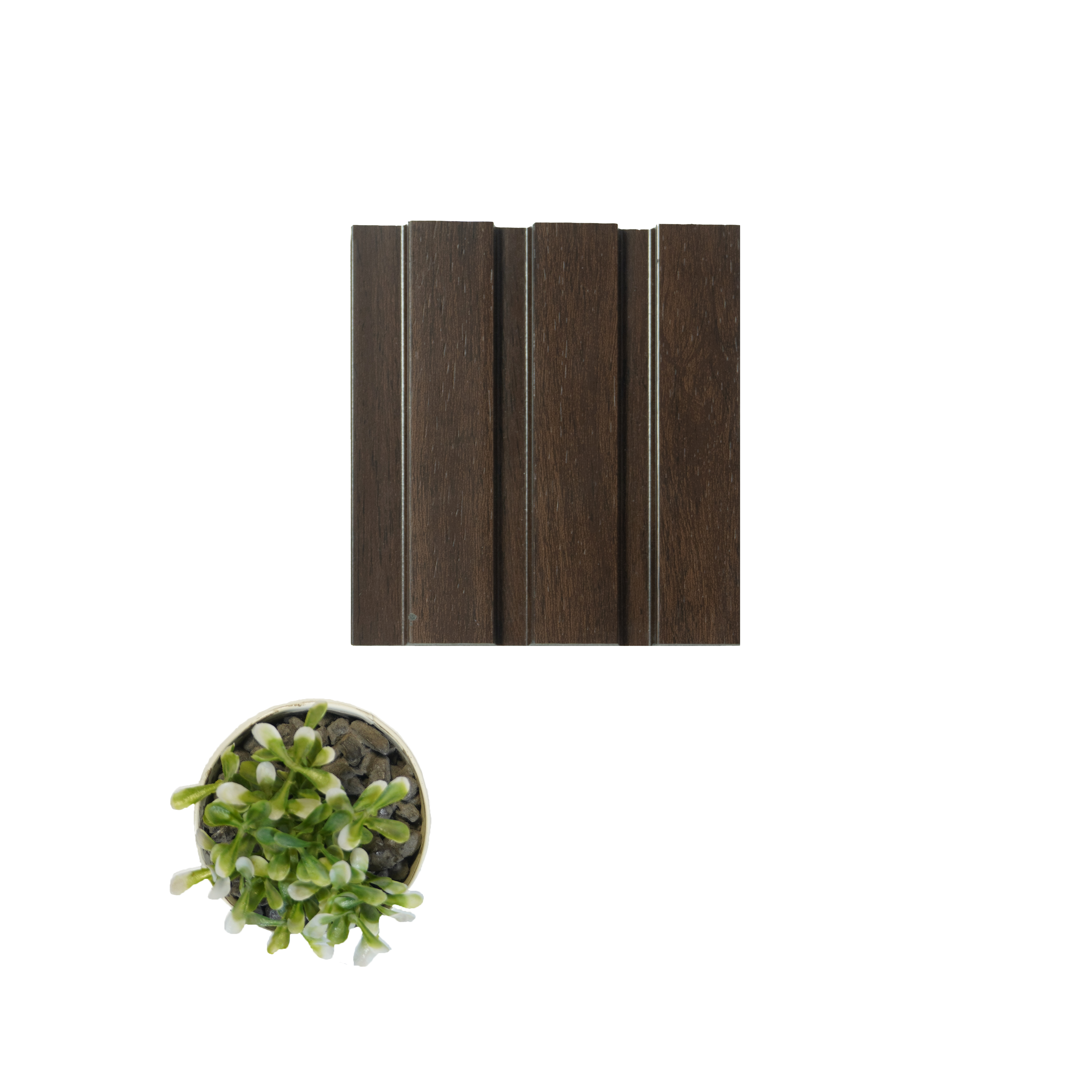 Brown Wooden Louver PN 00818 9.5 ft x 4.7 inch Charcoal Panel - 12 mm | Suitable for Feature Wall, TV Unit & Living Room | Width is Subjected to 5% Variation