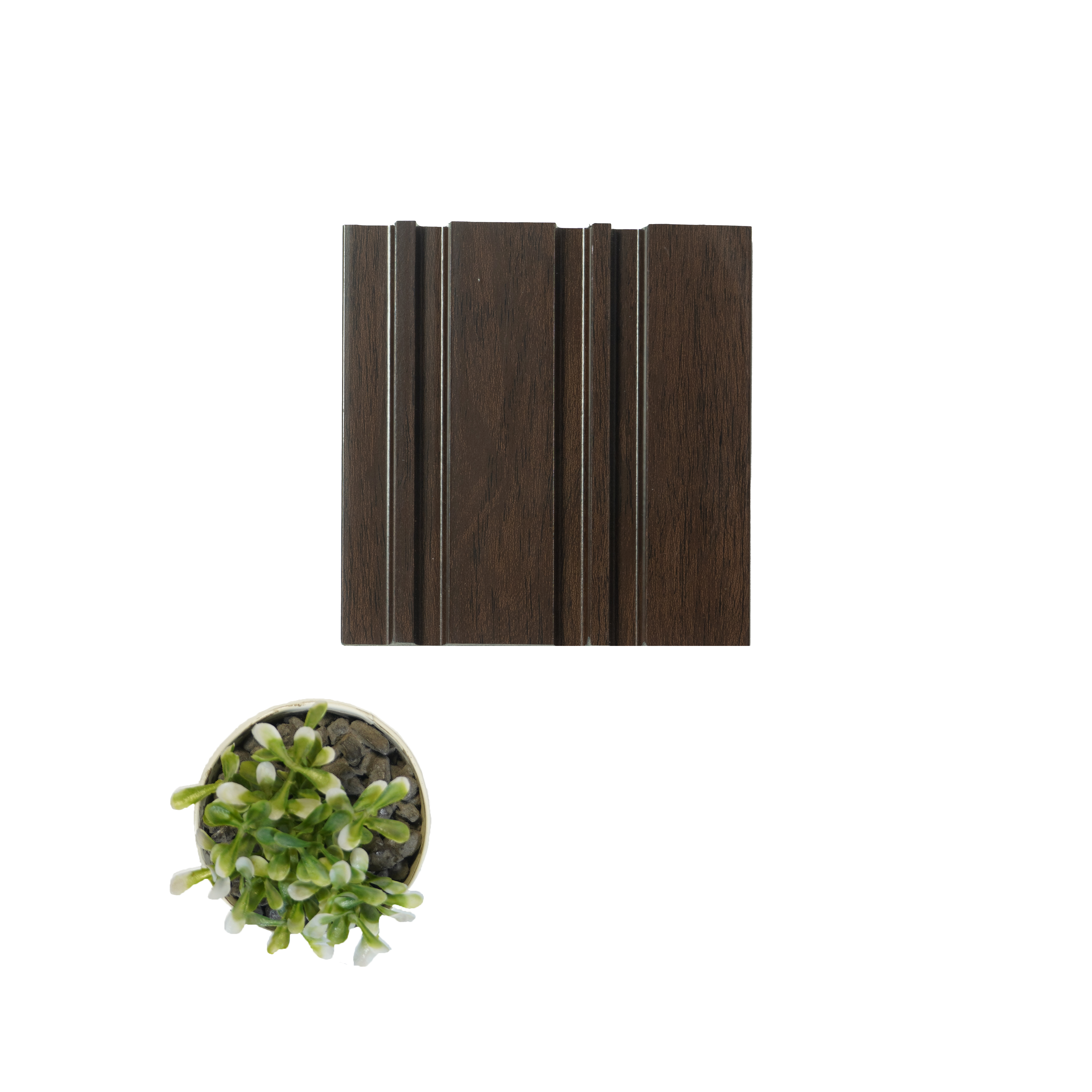 Brown Wooden Louver PN 00825 9.5 ft x 4.7 inch Charcoal Panel - 12 mm | Suitable for Feature Wall, TV Unit & Living Room | Width is Subjected to 5% Variation