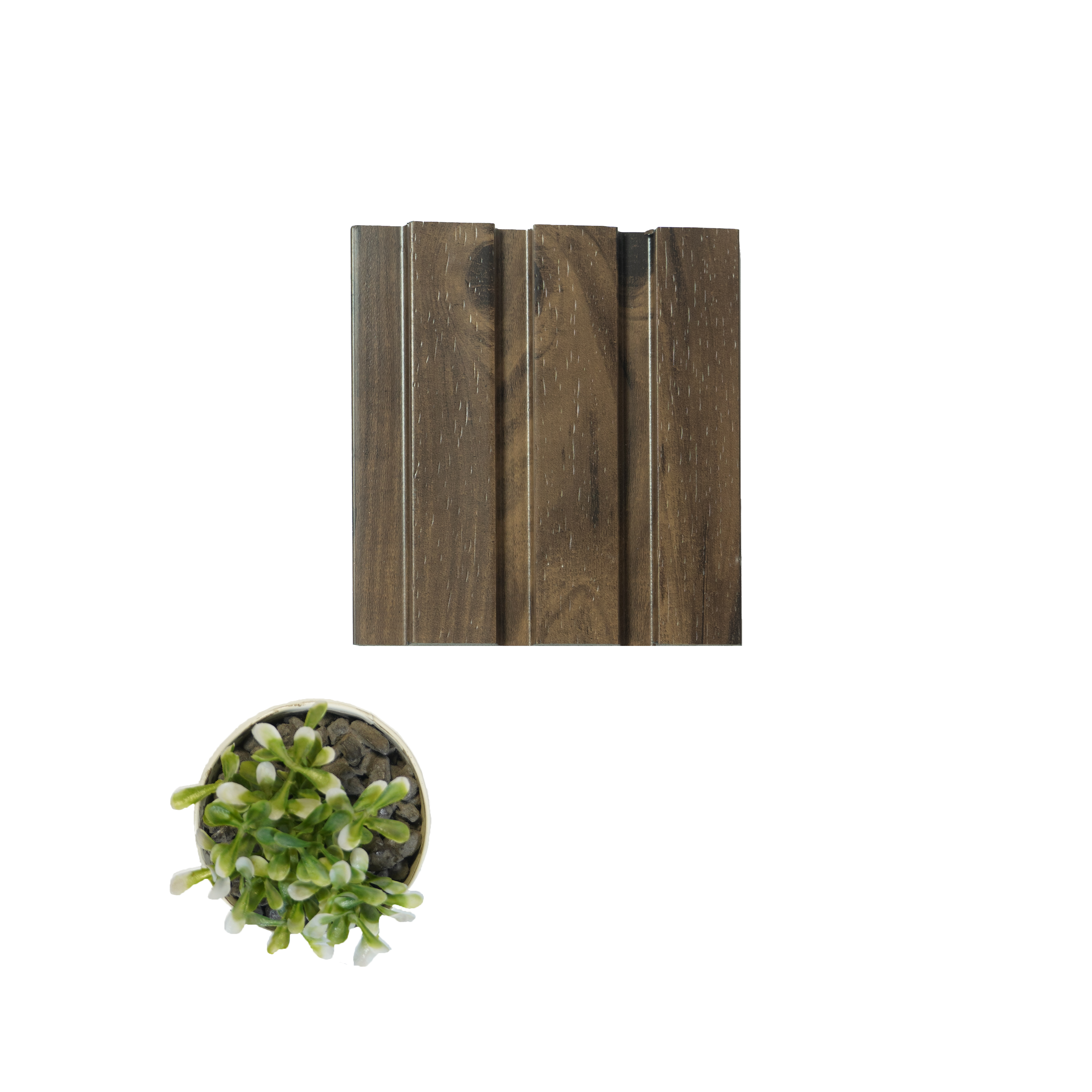 Brown Wooden Louver PN 00820 9.5 ft x 4.7 inch Charcoal Panel - 12 mm | Suitable for Feature Wall, TV Unit & Living Room | Width is Subjected to 5% Variation