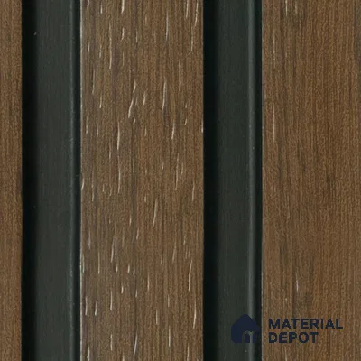 Brown Wooden Louver PN 00817 9.5 ft x 4.7 inch Charcoal Panel - 12 mm | Suitable for Feature Wall, TV Unit & Living Room | Width is Subjected to 5% Variation