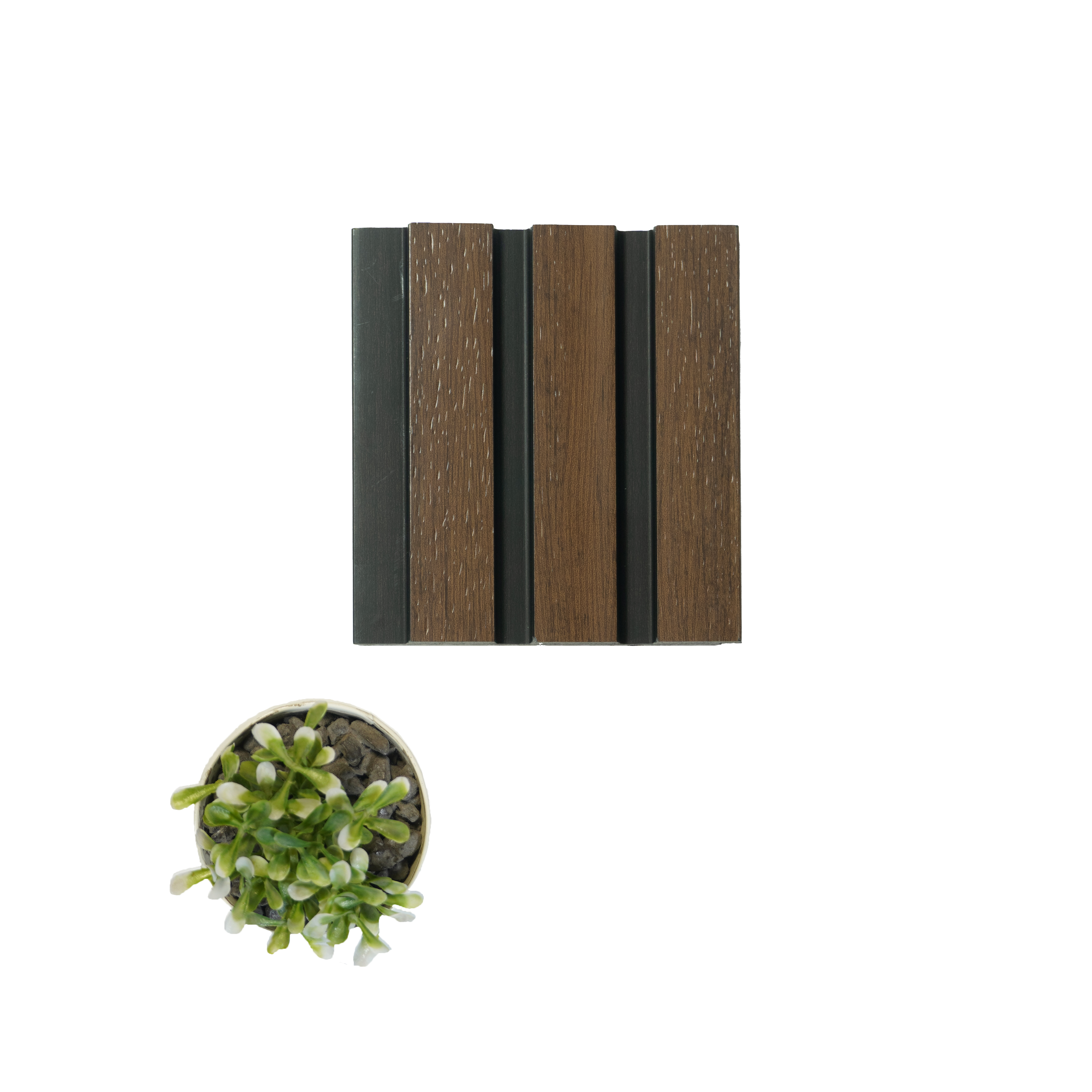 Brown Wooden Louver PN 00817 9.5 ft x 4.7 inch Charcoal Panel - 12 mm | Suitable for Feature Wall, TV Unit & Living Room | Width is Subjected to 5% Variation