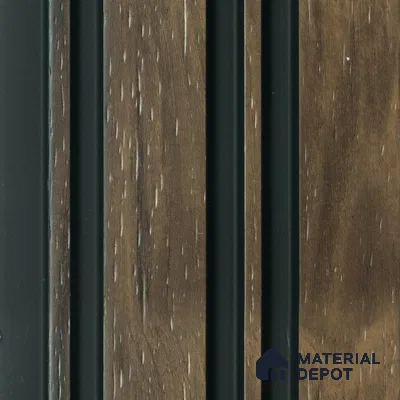 Brown Wooden Louver PN 00826 9.5 ft x 4.7 inch Charcoal Panel - 12 mm | Suitable for Feature Wall, TV Unit & Living Room | Width is Subjected to 5% Variation