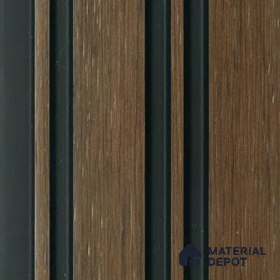 Brown Wooden Louver PN 00824 9.5 ft x 4.7 inch Charcoal Panel - 12 mm | Suitable for Feature Wall, TV Unit & Living Room | Width is Subjected to 5% Variation