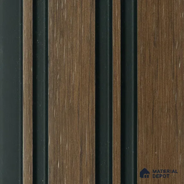 Brown Wooden Louver PN 00824 9.5 ft x 4.7 inch Charcoal Panel - 12 mm | Suitable for Feature Wall, TV Unit & Living Room | Width is Subjected to 5% Variation