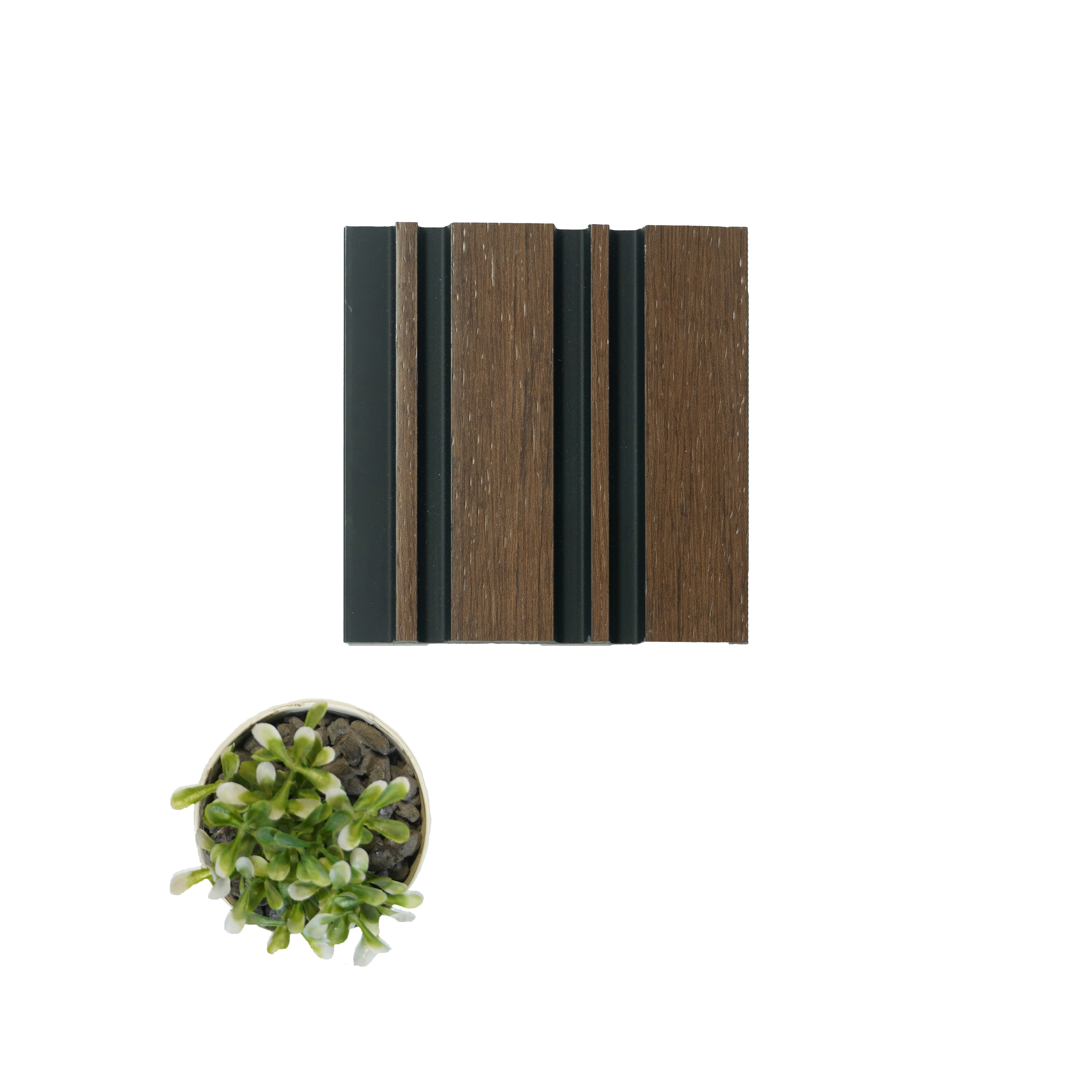 Brown Wooden Louver PN 00824 9.5 ft x 4.7 inch Charcoal Panel - 12 mm | Suitable for Feature Wall, TV Unit & Living Room | Width is Subjected to 5% Variation
