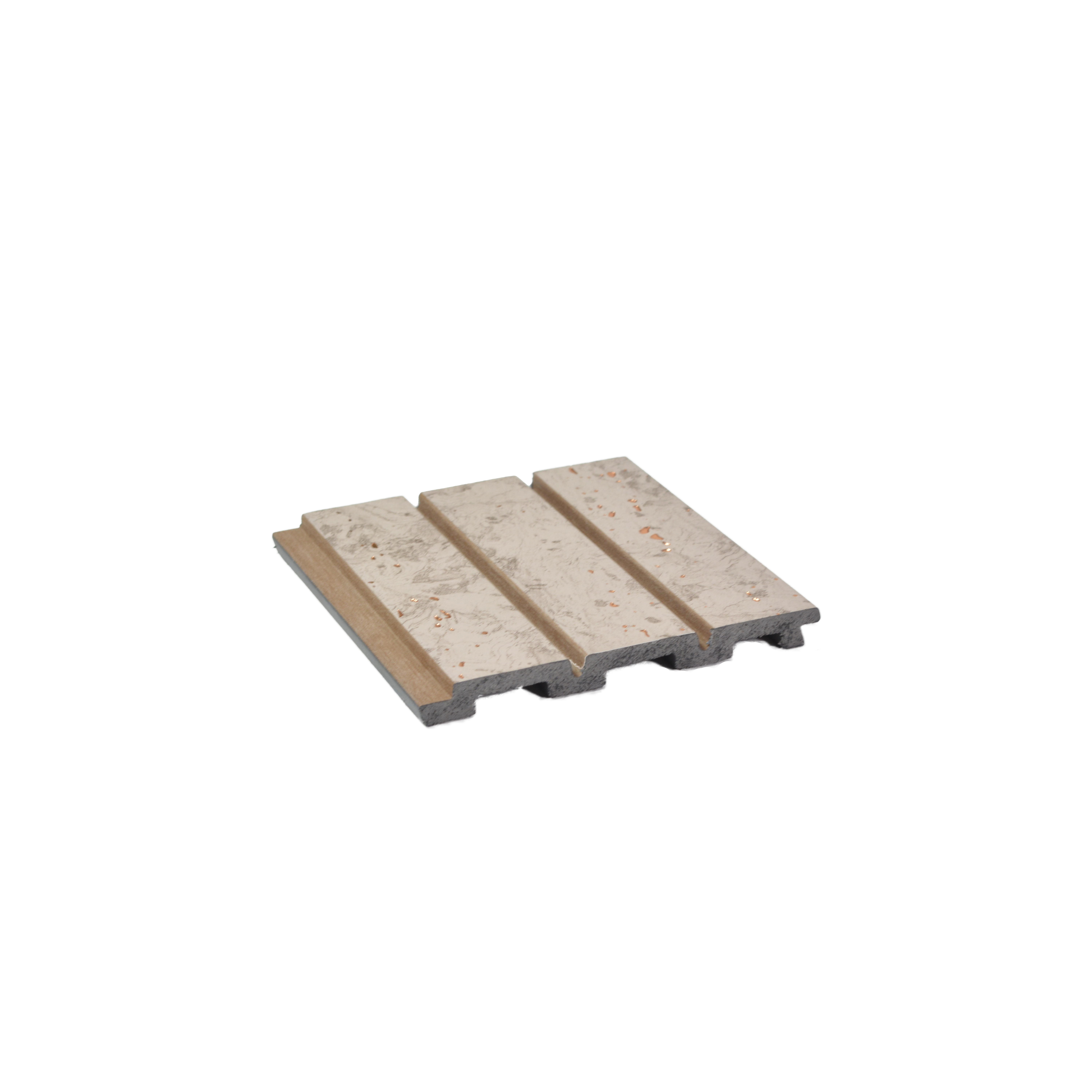 Beige Stone Louver PN 00832 9.5 ft x 4.7 inch Charcoal Panel - 12 mm | Suitable for Feature Wall, TV Unit & Living Room | Width is Subjected to 5% Variation