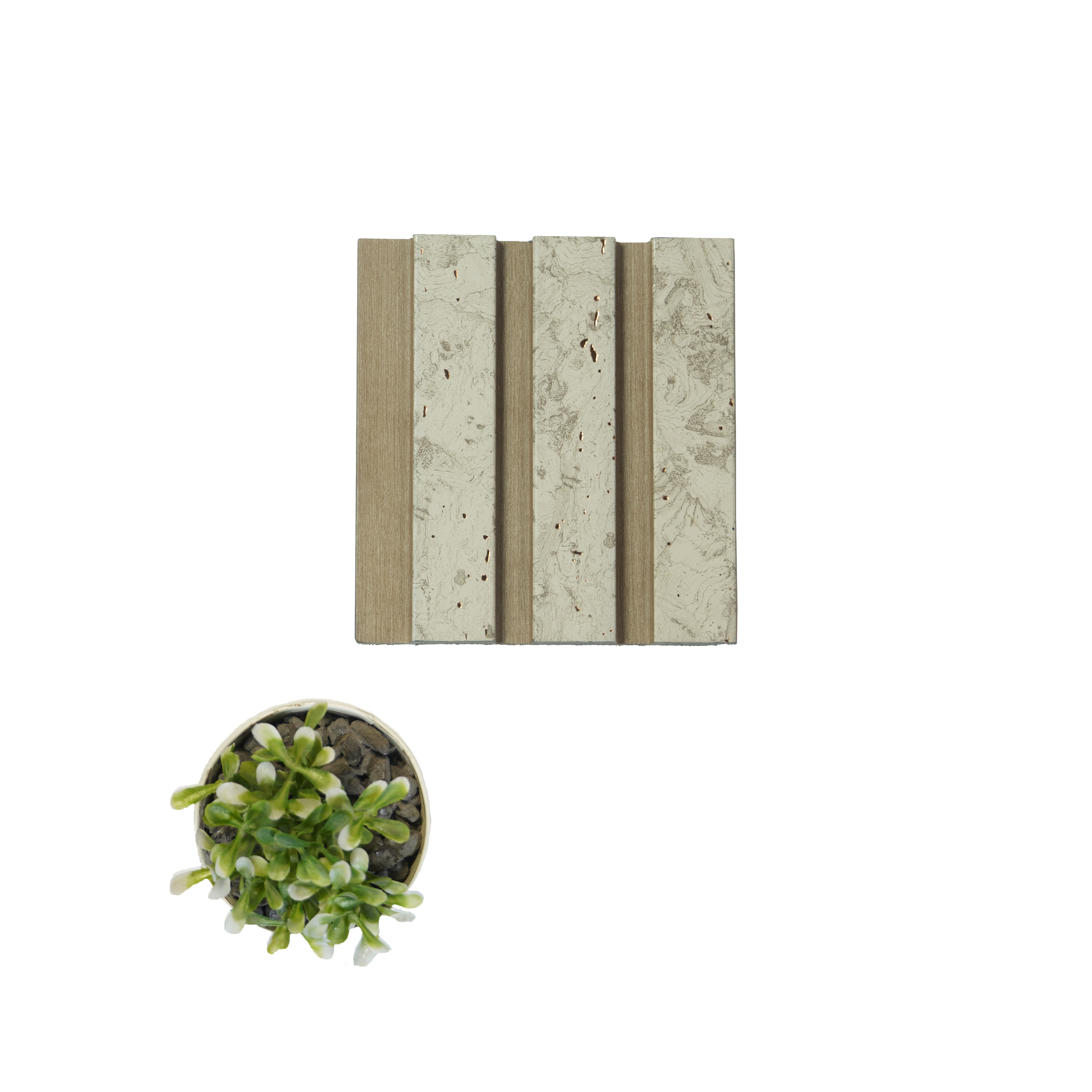 Brown Wooden Louver PN 00822 9.5 ft x 4.7 inch Charcoal Panel - 12 mm | Suitable for Feature Wall, TV Unit & Living Room | Width is Subjected to 5% Variation