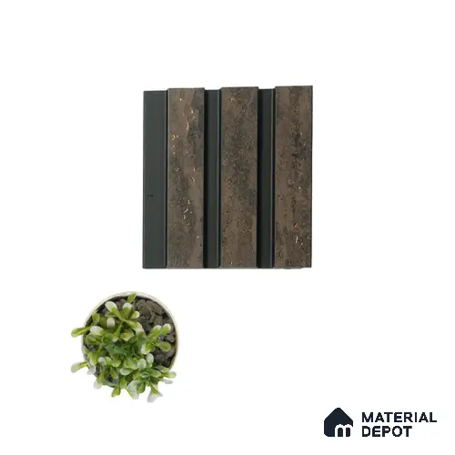 Brown Wooden Louver PN 00823 9.5 ft x 4.7 inch Charcoal Panel - 12 mm | Suitable for Feature Wall, TV Unit & Living Room | Width is Subjected to 5% Variation