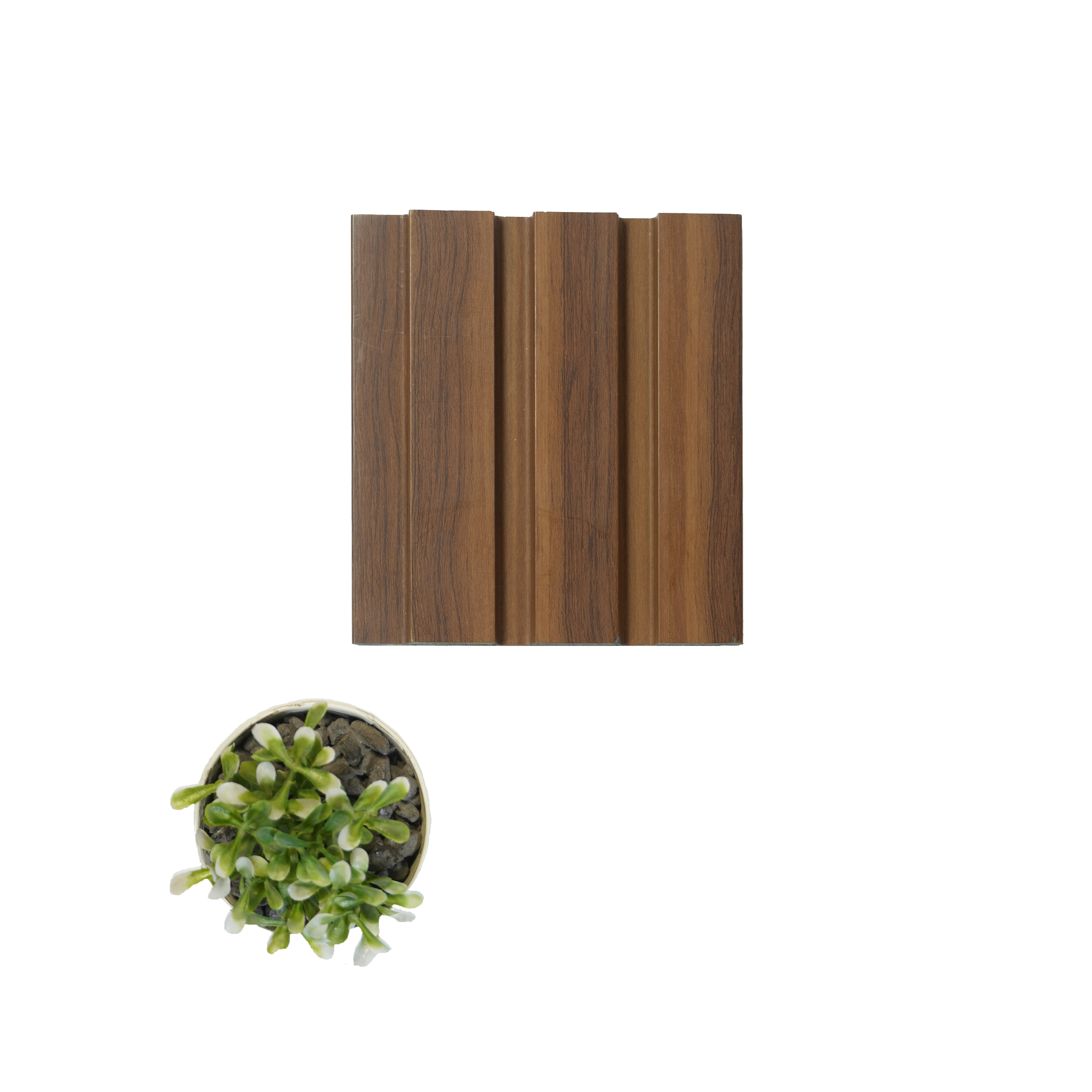 Brown Wooden Louver PN 00802 9.5 ft x 4.9 inch Charcoal Panel - 12 mm | Suitable for Feature Wall, TV Unit & Living Room | Width is Subjected to 5% Variation