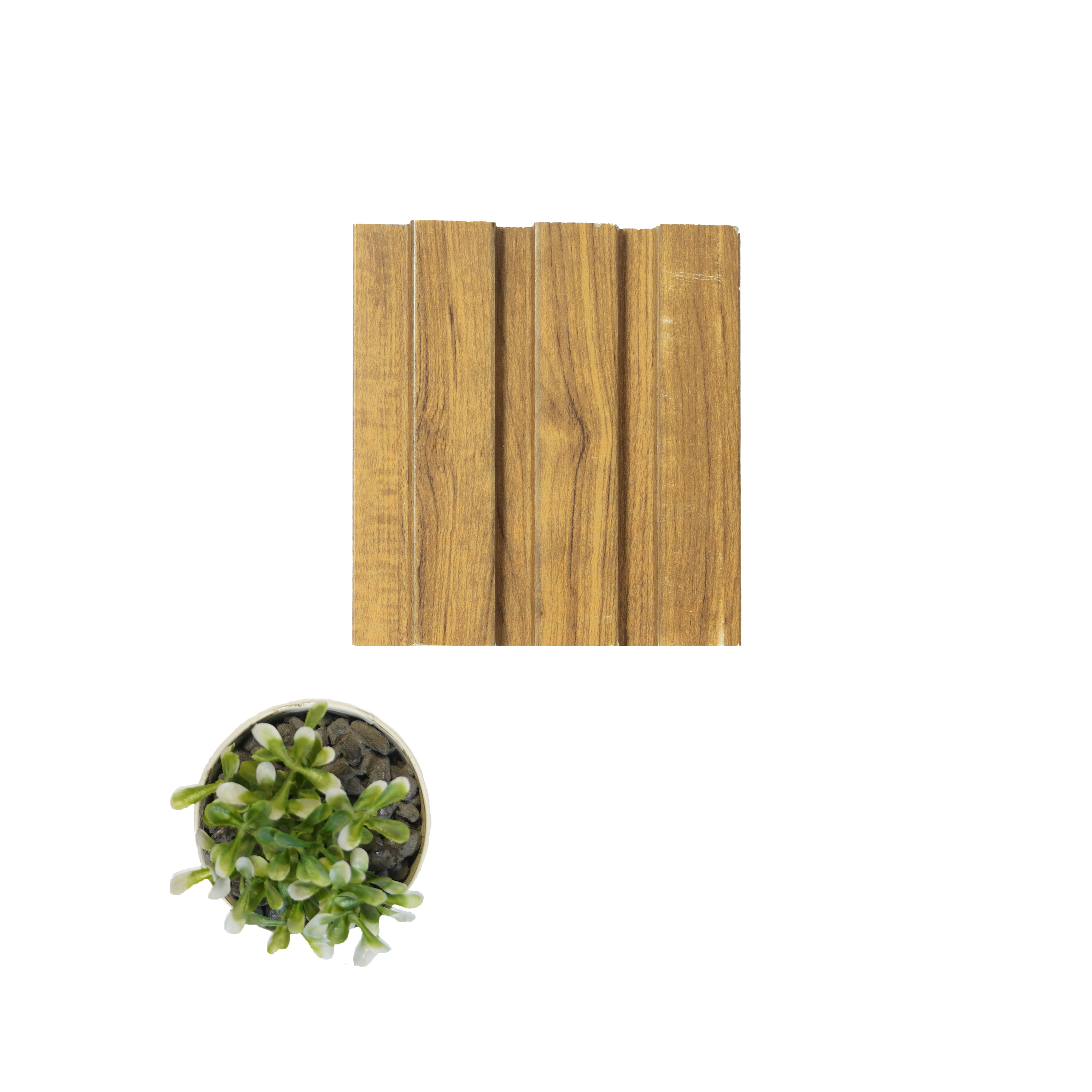 Brown Wooden Louver PN 00803 9.5 ft x 4.9 inch Charcoal Panel - 12 mm | Suitable for Feature Wall, TV Unit & Living Room | Width is Subjected to 5% Variation