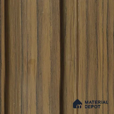 Brown Wooden Louver PN 00804 9.5 ft x 4.9 inch Charcoal Panel - 12 mm | Suitable for Feature Wall, TV Unit & Living Room | Width is Subjected to 5% Variation