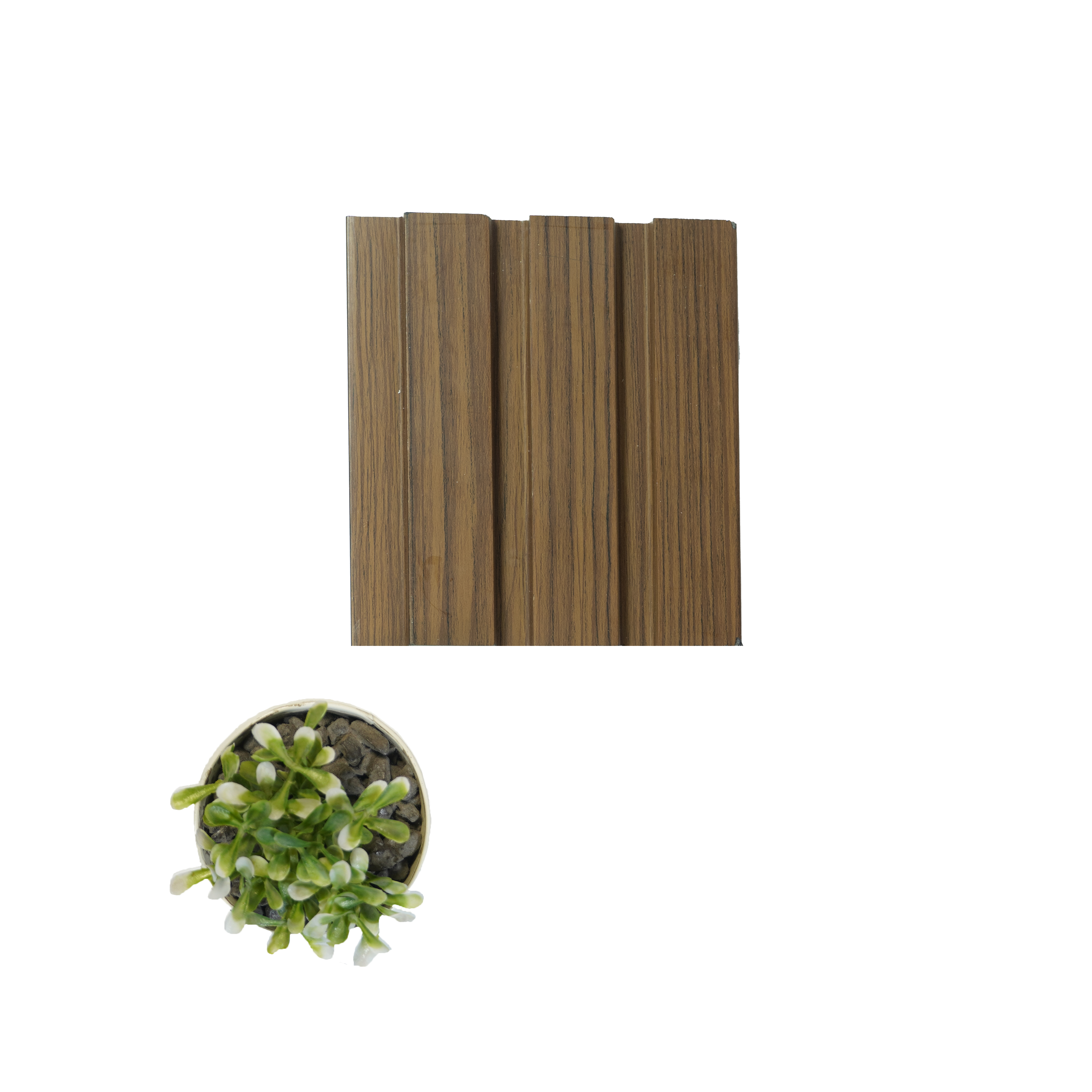 Brown Wooden Louver PN 00804 9.5 ft x 4.9 inch Charcoal Panel - 12 mm | Suitable for Feature Wall, TV Unit & Living Room | Width is Subjected to 5% Variation