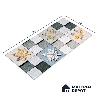 Elevation Wall Tile TL 00068 A Azul Blue 2 ft x 1 ft Punch Matte Finish Vitrified Tile - 9 mm | Ideal For Modern Facades, Outdoor Cladding, Feature Wall | Please Expect a Slight Variation of Pattern