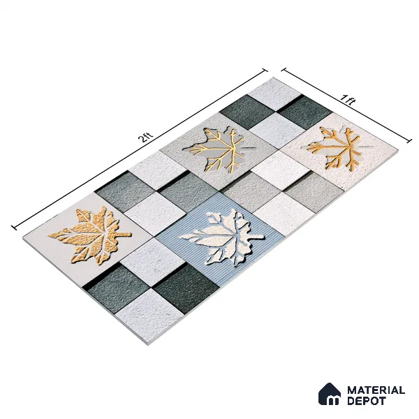 Elevation Wall Tile TL 00068 A Azul Blue 2 ft x 1 ft Punch Matte Finish Vitrified Tile - 9 mm | Ideal For Modern Facades, Outdoor Cladding, Feature Wall | Please Expect a Slight Variation of Pattern