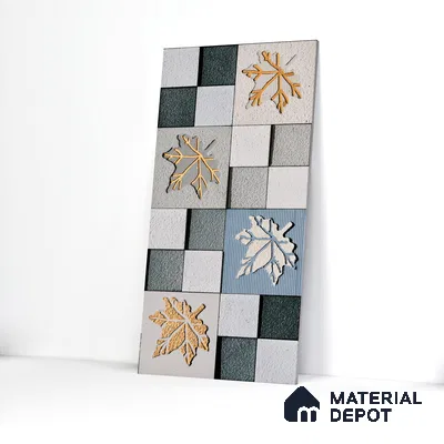 Elevation Wall Tile TL 00068 A Azul Blue 2 ft x 1 ft Punch Matte Finish Vitrified Tile - 9 mm | Ideal For Modern Facades, Outdoor Cladding, Feature Wall | Please Expect a Slight Variation of Pattern