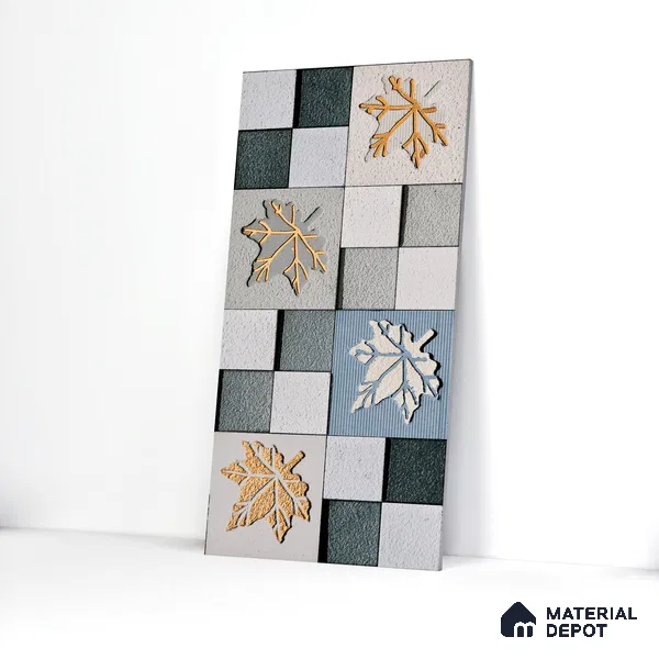 Elevation Wall Tile TL 00068 A Azul Blue 2 ft x 1 ft Punch Matte Finish Vitrified Tile - 9 mm | Ideal For Modern Facades, Outdoor Cladding, Feature Wall | Please Expect a Slight Variation of Pattern