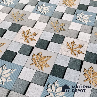 Elevation Wall Tile TL 00068 A Azul Blue 2 ft x 1 ft Punch Matte Finish Vitrified Tile - 9 mm | Ideal For Modern Facades, Outdoor Cladding, Feature Wall | Please Expect a Slight Variation of Pattern